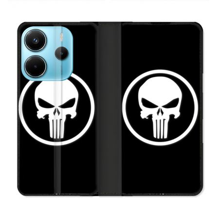 Housse Cuir Portefeuille Pour Xiaomi Redmi Note 14 4G Punisher