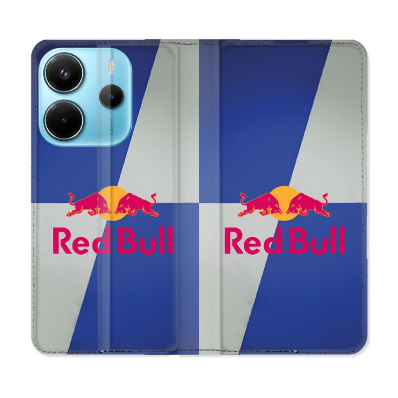 Housse Cuir Portefeuille Pour Xiaomi Redmi Note 14 4G Red Bull Classique