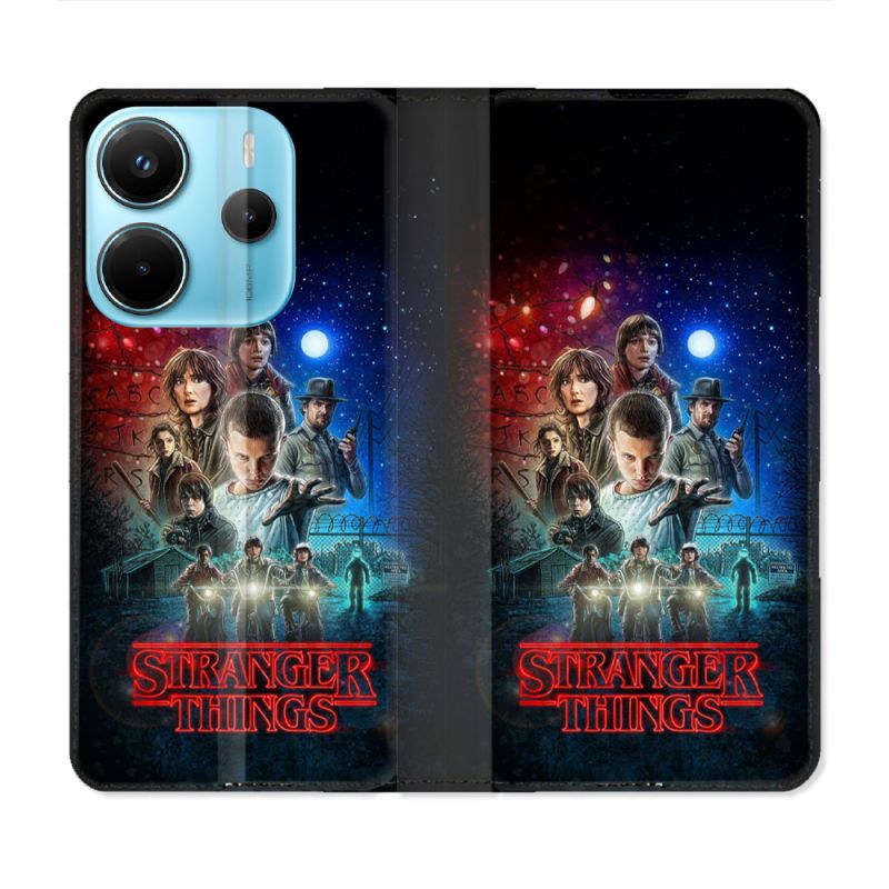 Housse Cuir Portefeuille Pour Xiaomi Redmi Note 14 4G Stranger Things Affiche 1