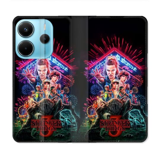 Housse Cuir Portefeuille Pour Xiaomi Redmi Note 14 4G Stranger Things Affiche 3