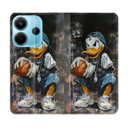 Housse Cuir Portefeuille Pour Xiaomi Redmi Note 14 4G Street Art Donald Duck
