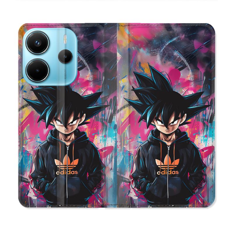 Housse Cuir Portefeuille Pour Xiaomi Redmi Note 14 4G Street Art Sangoku