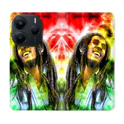 Housse Cuir Portefeuille Pour Xiaomi Redmi Note 14 5G Musique Bob Marley Color