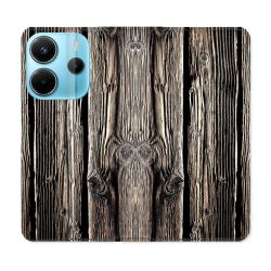 Housse Cuir Portefeuille Pour Xiaomi Redmi Note 14 4G Texture Bois