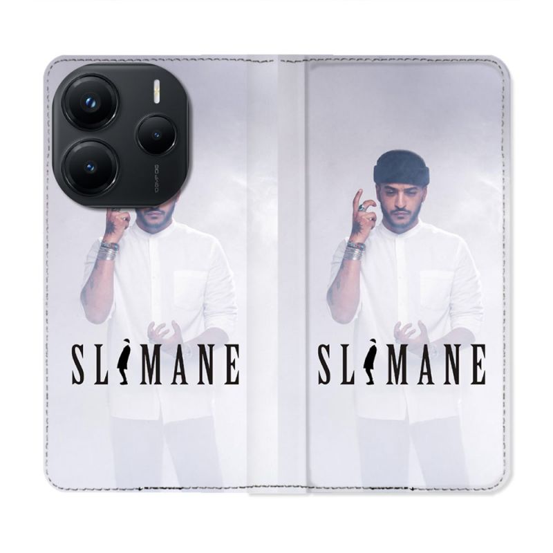 Housse Cuir Portefeuille Pour Xiaomi Redmi Note 14 5G Musique Slimane Blanc