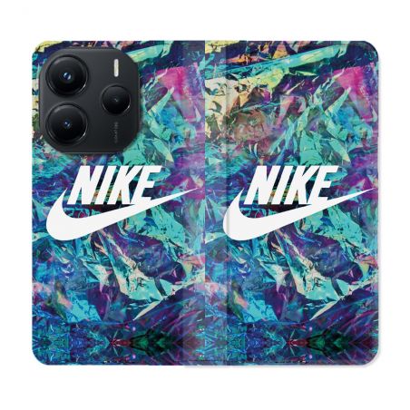 Housse Cuir Portefeuille Pour Xiaomi Redmi Note 14 5G Nike Turquoise