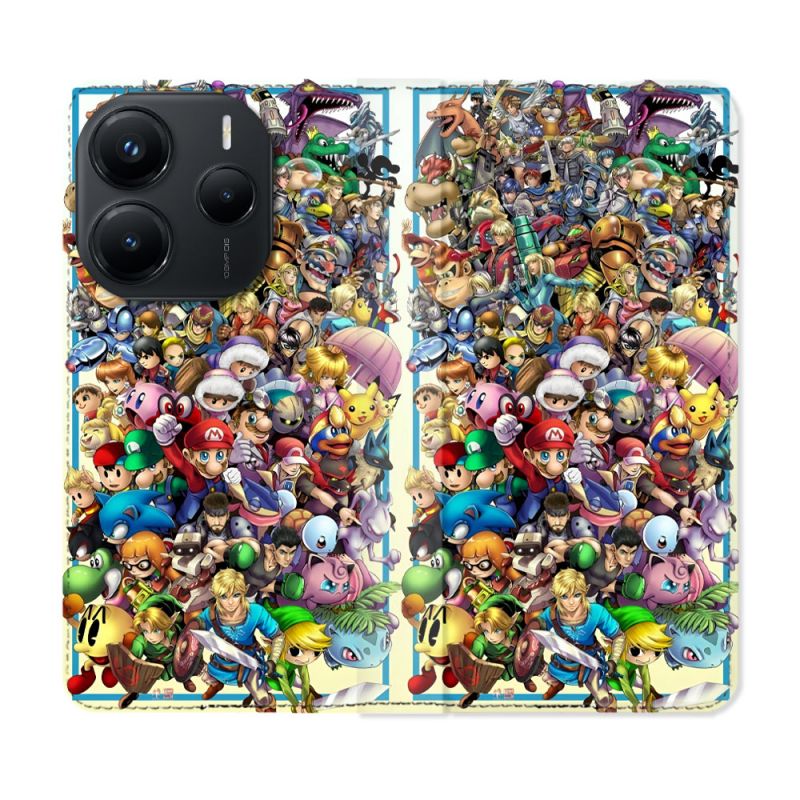 Housse Cuir Portefeuille Pour Xiaomi Redmi Note 14 5G Nintendo