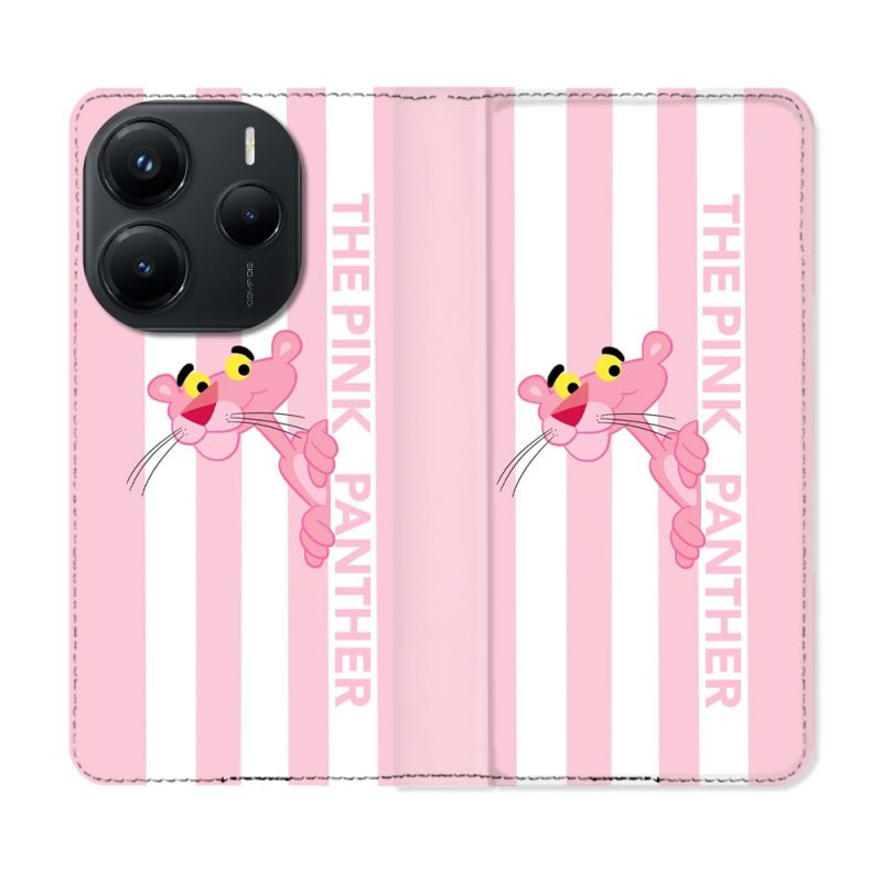 Housse Cuir Portefeuille Pour Xiaomi Redmi Note 14 5G Panthere Rose