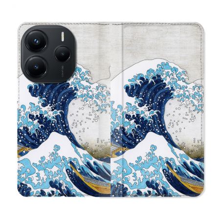 Housse Cuir Portefeuille Pour Xiaomi Redmi Note 14 5G Peinture La Grande Vague