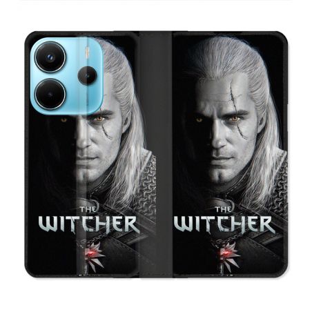 Housse Cuir Portefeuille Pour Xiaomi Redmi Note 14 4G The Witcher Noir