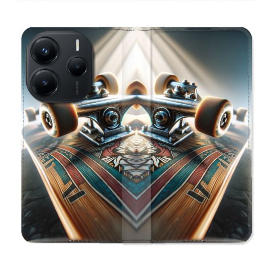 Housse Cuir Portefeuille Pour Xiaomi Redmi Note 14 5G Planche Skate