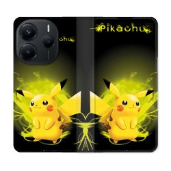 Housse Cuir Portefeuille Pour Xiaomi Redmi Note 14 5G Pokemon Pikachu Eclair