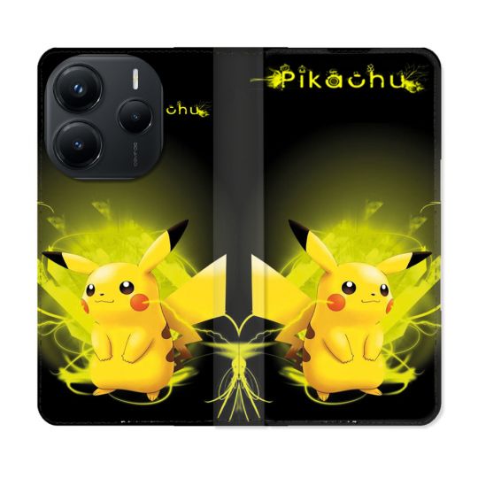 Housse Cuir Portefeuille Pour Xiaomi Redmi Note 14 5G Pokemon Pikachu Eclair