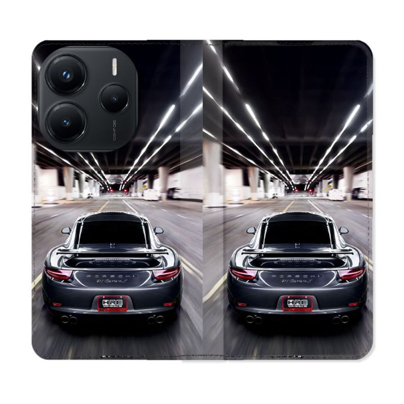 Housse Cuir Portefeuille Pour Xiaomi Redmi Note 14 5G Porsche 911