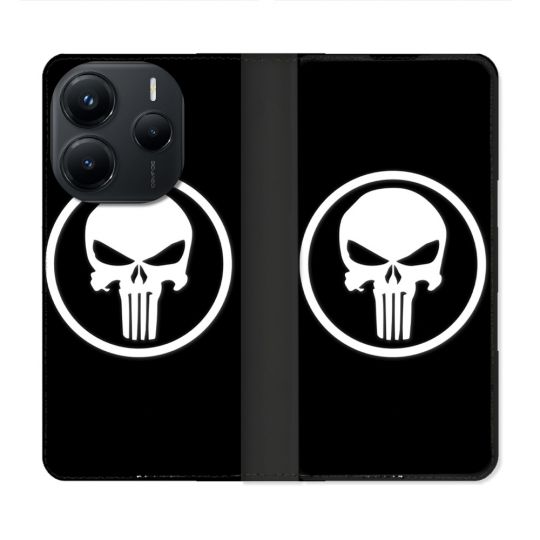 Housse Cuir Portefeuille Pour Xiaomi Redmi Note 14 5G Punisher