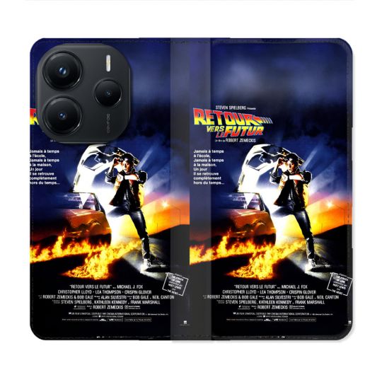 Housse Cuir Portefeuille Pour Xiaomi Redmi Note 14 5G Retour Vers Le Futur Affiche