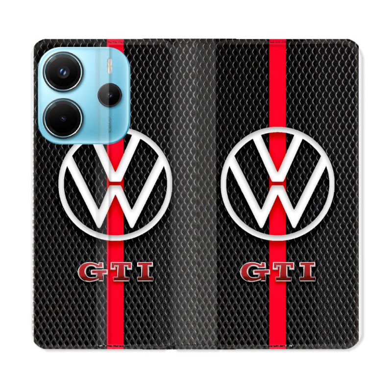 Housse Cuir Portefeuille Pour Xiaomi Redmi Note 14 4G Volkwagen Line