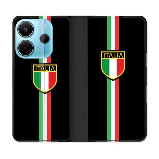 Housse Cuir Portefeuille Pour Xiaomi Redmi Note 14 4G Voyage Italie 3 Noir