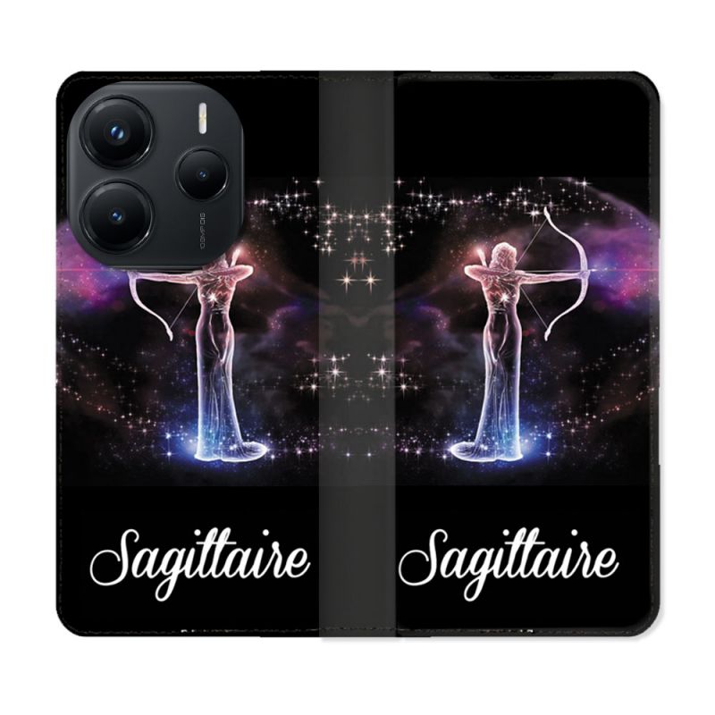 Housse Cuir Portefeuille Pour Xiaomi Redmi Note 14 5G Signe Zodiaque 2 Sagittaire