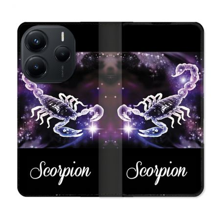 Housse Cuir Portefeuille Pour Xiaomi Redmi Note 14 5G Signe Zodiaque 2 Scorpion