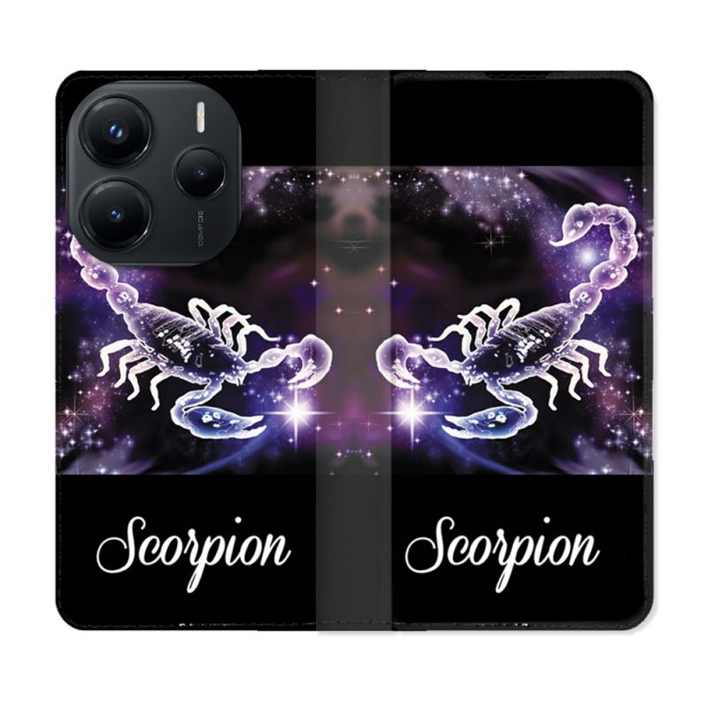 Housse Cuir Portefeuille Pour Xiaomi Redmi Note 14 5G Signe Zodiaque 2 Scorpion