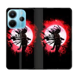 Housse Cuir Portefeuille Pour Xiaomi Redmi Note 14 4G Voyage Japon Samourai
