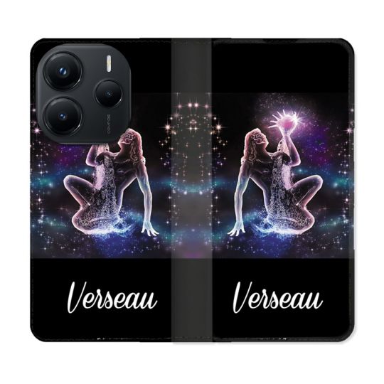 Housse Cuir Portefeuille Pour Xiaomi Redmi Note 14 5G Signe Zodiaque 2 Verseau