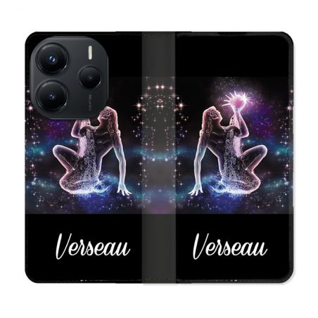 Housse Cuir Portefeuille Pour Xiaomi Redmi Note 14 5G Signe Zodiaque 2 Verseau