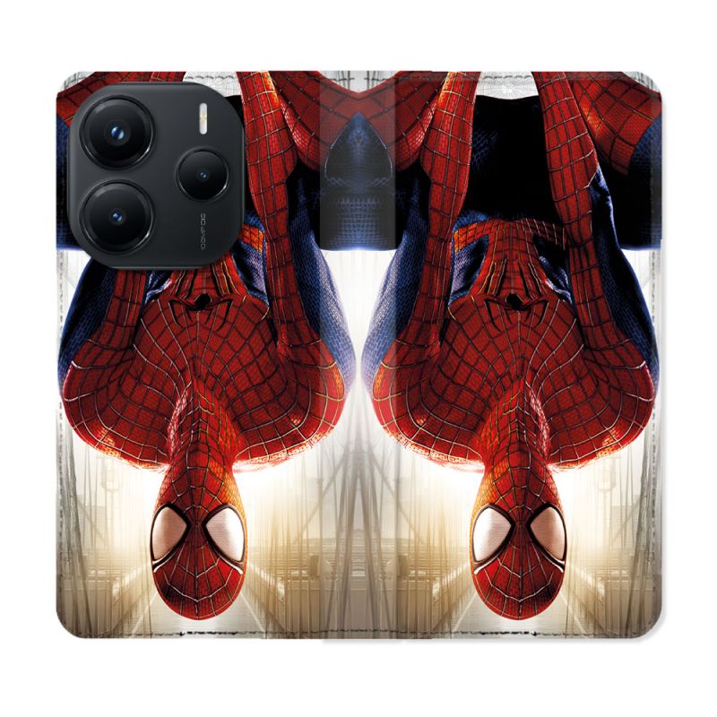 Housse Cuir Portefeuille Pour Xiaomi Redmi Note 14 5G Spiderman Invers