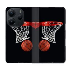 Housse Cuir Portefeuille Pour Xiaomi Redmi Note 14 5G Sport Basket Panier