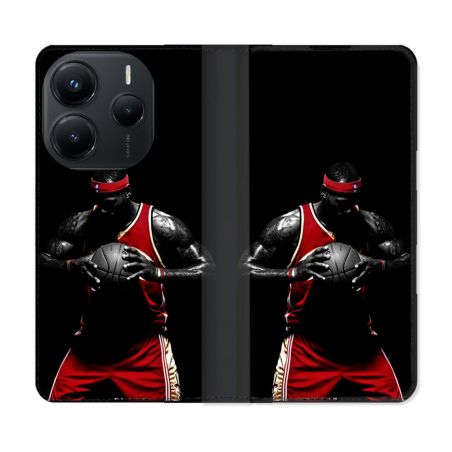 Housse Cuir Portefeuille Pour Xiaomi Redmi Note 14 5G Sport Basketeur