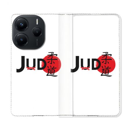 Housse Cuir Portefeuille Pour Xiaomi Redmi Note 14 5G Sport Judo Logo