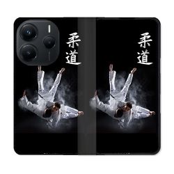 Housse Cuir Portefeuille Pour Xiaomi Redmi Note 14 5G Sport Judo Noir