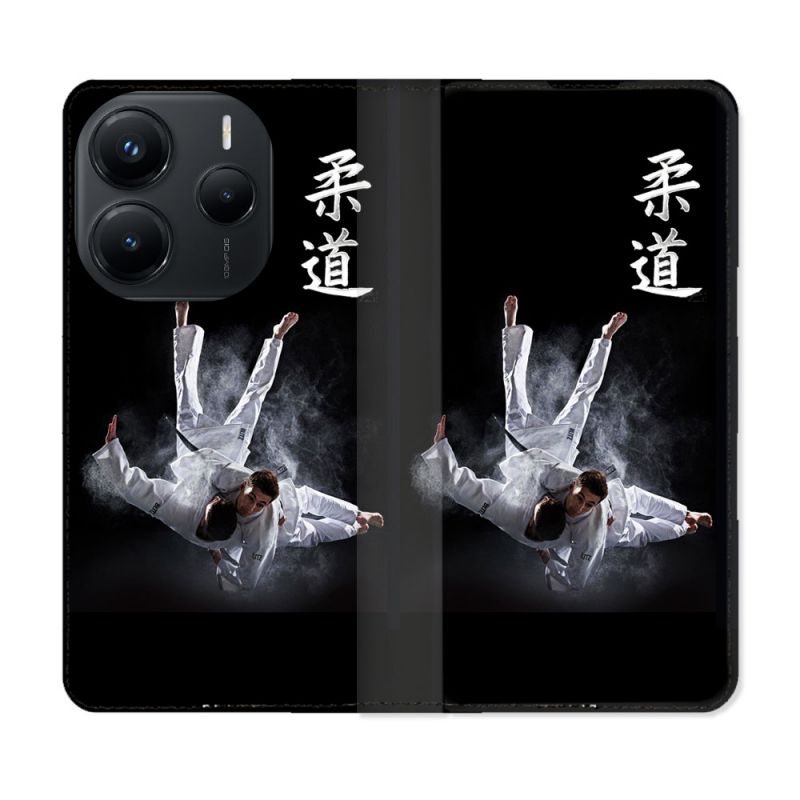 Housse Cuir Portefeuille Pour Xiaomi Redmi Note 14 5G Sport Judo Noir