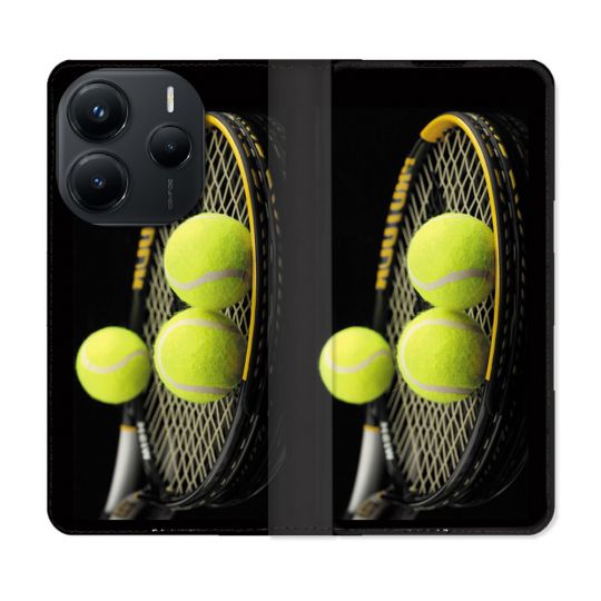 Housse Cuir Portefeuille Pour Xiaomi Redmi Note 14 5G Sport Tennis Balls