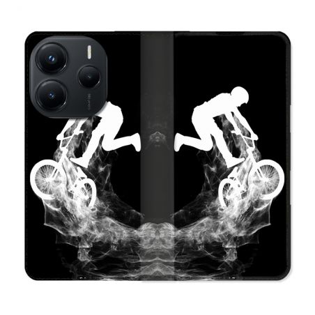 Housse Cuir Portefeuille Pour Xiaomi Redmi Note 14 5G Sport VTT Noir