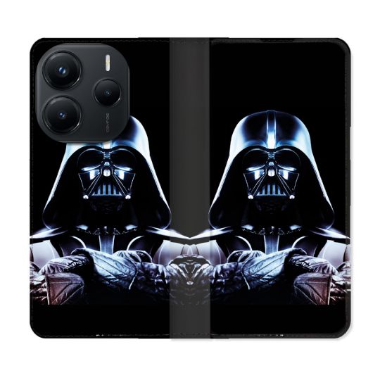 Housse Cuir Portefeuille Pour Xiaomi Redmi Note 14 5G Star Wars - Dark Vador Noir