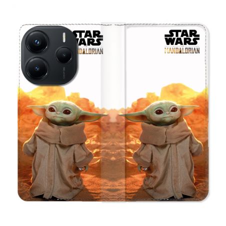 Housse Cuir Portefeuille Pour Xiaomi Redmi Note 14 5G Star Wars - Yoda bebe soleil