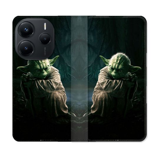 Housse Cuir Portefeuille Pour Xiaomi Redmi Note 14 5G Star Wars - Yoda sombre