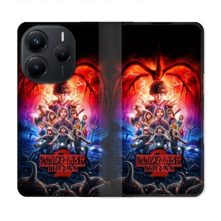 Housse Cuir Portefeuille Pour Xiaomi Redmi Note 14 5G Stranger Things Affiche 2