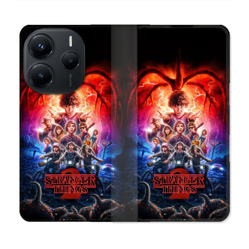 Housse Cuir Portefeuille Pour Xiaomi Redmi Note 14 5G Stranger Things Affiche 2