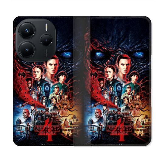 Housse Cuir Portefeuille Pour Xiaomi Redmi Note 14 5G Stranger Things Affiche 4