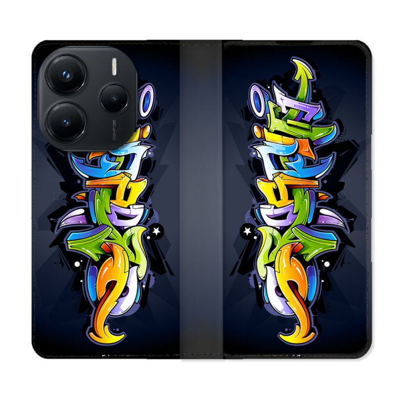 Housse Cuir Portefeuille Pour Xiaomi Redmi Note 14 5G Street Art Graffiti