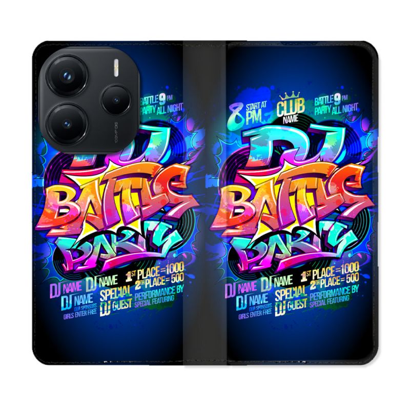 Housse Cuir Portefeuille Pour Xiaomi Redmi Note 14 5G Street Art Rap