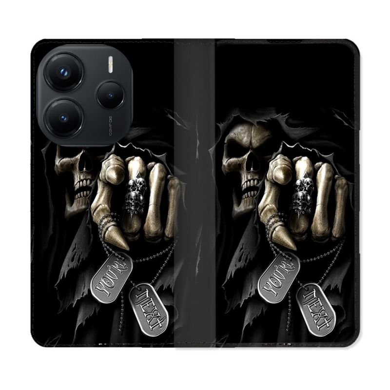 Housse Cuir Portefeuille Pour Xiaomi Redmi Note 14 5G Tete de Mort Your Next