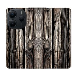 Housse Cuir Portefeuille Pour Xiaomi Redmi Note 14 5G Texture Bois