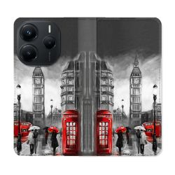 Housse Cuir Portefeuille Pour Xiaomi Redmi Note 14 5G Voyage Angleterre Londres Vintage