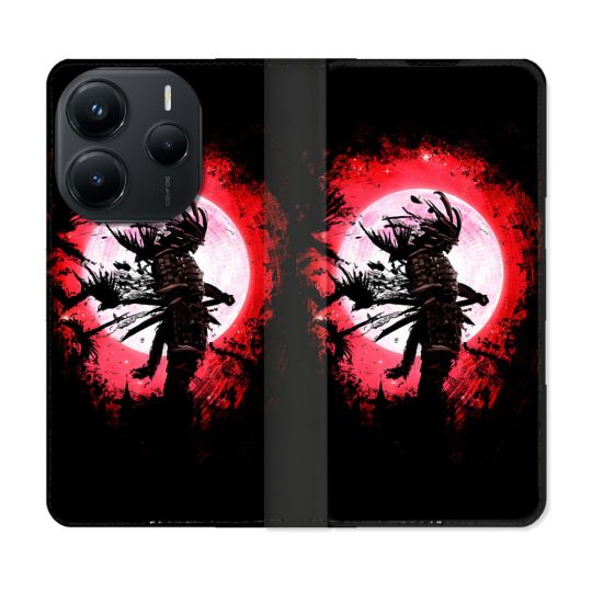 Housse Cuir Portefeuille Pour Xiaomi Redmi Note 14 5G Voyage Japon Samourai