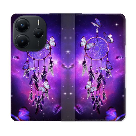 Housse Cuir Portefeuille Pour Xiaomi Redmi Note 14 5G Zen Attrape Reve Papillon