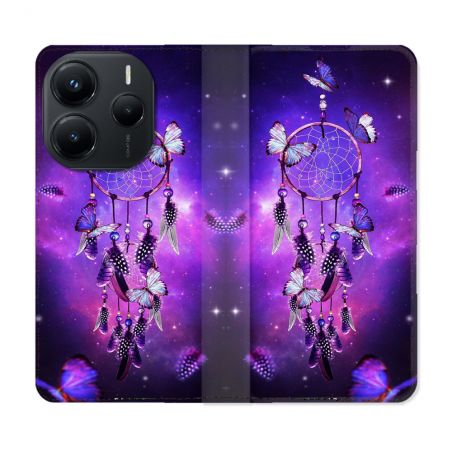 Housse Cuir Portefeuille Pour Xiaomi Redmi Note 14 5G Zen Attrape Reve Papillon